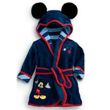 Cute Kids Robe Flannel Long Sleeve Baby Boys Girls Robes Bathing Robes Sleepwear Cartoon Animal Hooded Bath Robes Baby Clothes