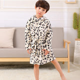 Cute Kids Robe Flannel Long Sleeve Baby Boys Girls Robes Bathing Robes Sleepwear Cartoon Animal Hooded Bath Robes Baby Clothes