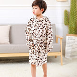Cute Kids Robe Flannel Long Sleeve Baby Boys Girls Robes Bathing Robes Sleepwear Cartoon Animal Hooded Bath Robes Baby Clothes