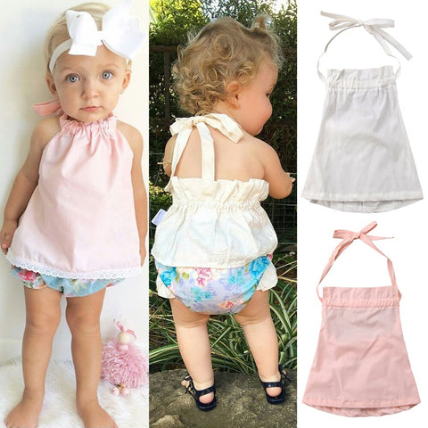 3M-3Y Kid Toddler Baby Girl Sling Tops Tees Solid T-shirt Baby Girls Tunic Blouse Baby Summer Clothes