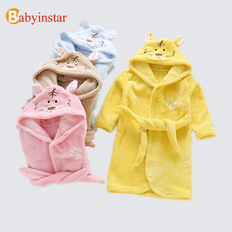 Children Cartoon Robes Animal Boys Girls Flannel Pajamas sleepwear  Baby Bathrobe Romper kids Home wear Dinosaur pijamas Cloak