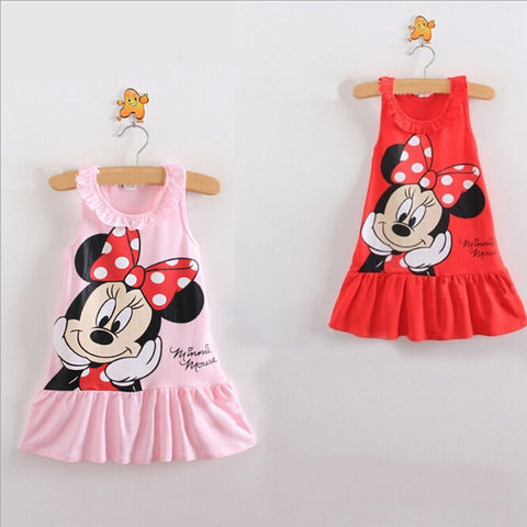 2018 summer new minnie Dress children children's clothing girls short-sleeved dress princess