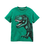 Green Dino Baby Boys Tees Shirts Children Clothes Tops 0-2 Years Cotton Short Sleeve Boy T-Shirt Toddler T-Shirt Kids Outfit
