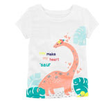 Green Dino Baby Boys Tees Shirts Children Clothes Tops 0-2 Years Cotton Short Sleeve Boy T-Shirt Toddler T-Shirt Kids Outfit