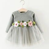 Baby Dresses For Girls Autumn Winter Long Sleeved Knit princess dress Lotus Leaf Collar Pocket Doll Dress Girls Baby Clothing