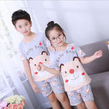 2017 children pajamas set kids baby girl boys cartoon casual clothing costume short sleeve children sleepwear pajamas sets