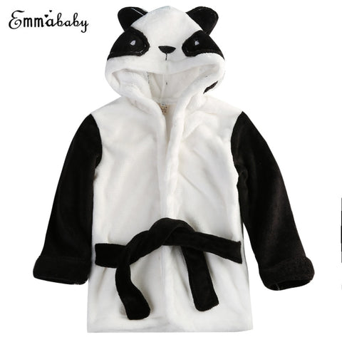 2017 Kawaii Flannel Unisex Character Sleepwear Robe Spring Winter Boy Girl Animal Robes Plush Baby  Infant Bath Bathrobe Panda