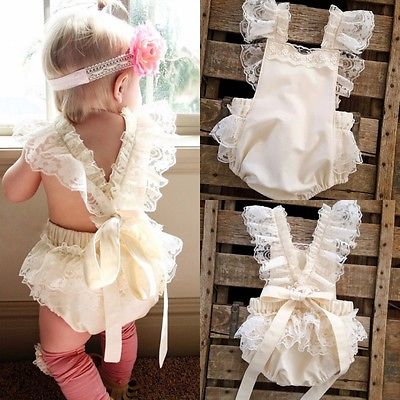 Kids Baby Girls Clothes Lace Ruffle Romper Jumpsuit Sunsuit Outfits A1