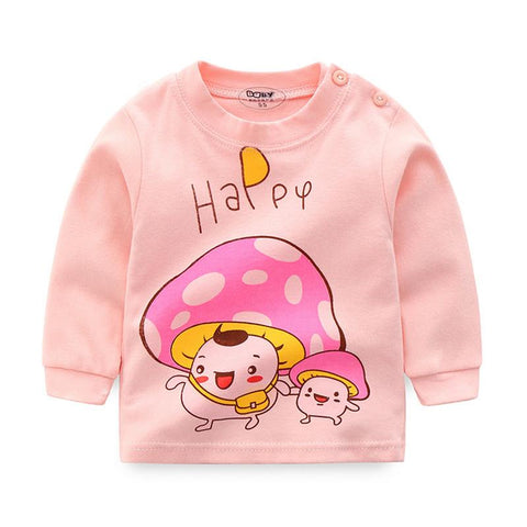 2018 Autumn Kids Tshirt Baby Boy Girls Clothes Cotton Children T-shirts For Boy Cartoon Print Long Sleeve Tops Boys T Shirts