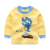 2018 Autumn Kids Tshirt Baby Boy Girls Clothes Cotton Children T-shirts For Boy Cartoon Print Long Sleeve Tops Boys T Shirts