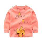 2018 Autumn Kids Tshirt Baby Boy Girls Clothes Cotton Children T-shirts For Boy Cartoon Print Long Sleeve Tops Boys T Shirts