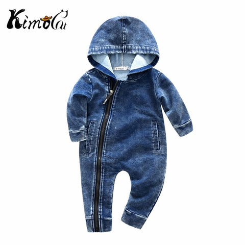 Kimocat new High quality spring and autumn Lucky No.7 Fashion Newborn Baby Ropmer Cartoon Long Sleeve Baby Boy  Clothes