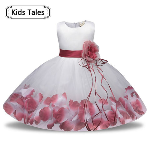 1 Year Birthday Baby Girl Party Dress Baptism Infant Christening Gown Newborn Toddlers Bebes Kids Clothes 6 9 12 18 Months SQ346