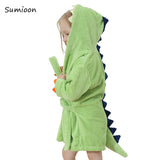 Cute Baby Bathrobes for Girls Pajamas Kids Dinosaur Hooded Beach Towel Boys Bath Robe Pajamas Baby Sleepwear Children Clothing