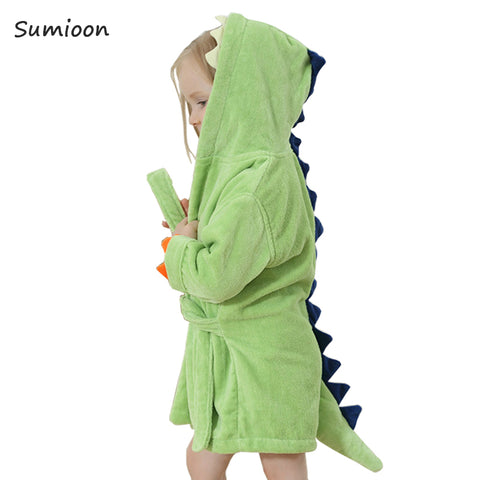 Cute Baby Bathrobes for Girls Pajamas Kids Dinosaur Hooded Beach Towel Boys Bath Robe Pajamas Baby Sleepwear Children Clothing