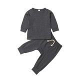0-2Years Infant Baby Boy Girl Pajamas Sleepwear Nightwear Clothes Outfit Solid Sleep Set