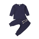 0-2Years Infant Baby Boy Girl Pajamas Sleepwear Nightwear Clothes Outfit Solid Sleep Set