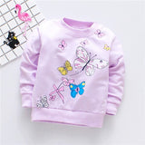 Cotton Girls T-Shirts Cute Butterfly Girls Tees Baby Girls Long Sleeve T-Shirt Sport Shirts Baby Clothing Autumn Style