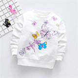 Cotton Girls T-Shirts Cute Butterfly Girls Tees Baby Girls Long Sleeve T-Shirt Sport Shirts Baby Clothing Autumn Style