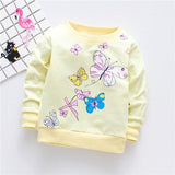 Cotton Girls T-Shirts Cute Butterfly Girls Tees Baby Girls Long Sleeve T-Shirt Sport Shirts Baby Clothing Autumn Style