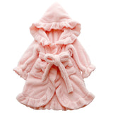 Children Flannel Bathrobe Kids Girl Coral Fleece Pajamas Sleepwear Baby Winter Hooded Towel Robes Toddler Pyjamas Warm Nightgown