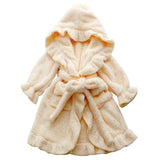 Children Flannel Bathrobe Kids Girl Coral Fleece Pajamas Sleepwear Baby Winter Hooded Towel Robes Toddler Pyjamas Warm Nightgown