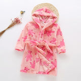 2019 New Soft Children's Robes for 2-6 Years Baby Kids Pajamas Boys Girls Cartoon Sleepwear Bathrobes Kids Hooded Baby Robes