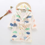 2018 New Soft Children's Robes for 2-8 Years Baby Kids Pajamas Boys Girls Cartoon Sleepwear Bathrobes Kids Hooded Baby Robes