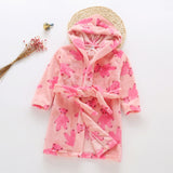 2018 New Soft Children's Robes for 2-8 Years Baby Kids Pajamas Boys Girls Cartoon Sleepwear Bathrobes Kids Hooded Baby Robes
