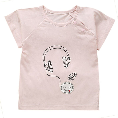 Newborn Baby Summer T-shirt Clothing Short-Sleeved Cotton Soft Toddler Baby Boys Girls Tops Hot Printing Patch Clothes T Shirt