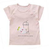 Newborn Baby Summer T-shirt Clothing Short-Sleeved Cotton Soft Toddler Baby Boys Girls Tops Hot Printing Patch Clothes T Shirt