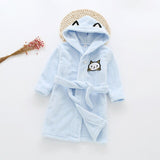 Baby Flannel Bathrobes Robe Kids Cartoon Sleepwear Hooded Robes for Girls Cat Pajamas Boys Thick PJS Children Home Wear Clothing
