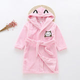 Baby Flannel Bathrobes Robe Kids Cartoon Sleepwear Hooded Robes for Girls Cat Pajamas Boys Thick PJS Children Home Wear Clothing