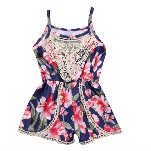Boho Flower Newborn Infant Baby Girl Rompers Sleeveless Toddler Baby Girl Jumpsuit Infant Clothes
