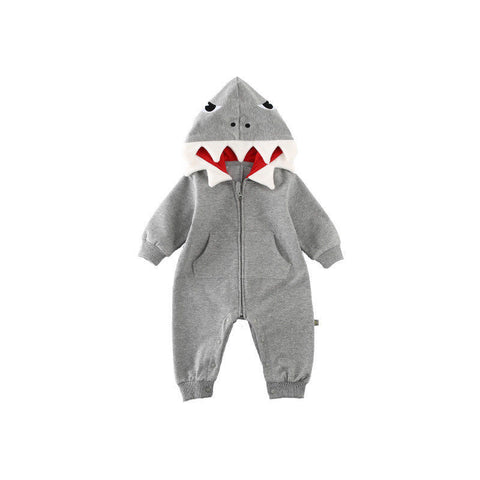 Newborn Infant Baby boy romper Hooded 3D shark dinosaur costume baby Cotton halloween christmas animal jumpsuits one size Kids
