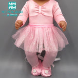 Clothes for doll fit 43-45cm Bald head baby toy new born doll and American doll fashion Ballet princess dress