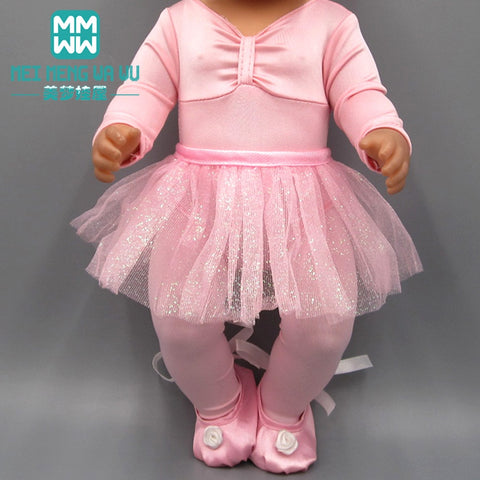 Clothes for doll fit 43-45cm Bald head baby toy new born doll and American doll fashion Ballet princess dress