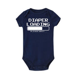 Funny letter print Diaper is loading please wait Baby Boy Clothes Baby Rompers Newborn girl Clothing Jumpsuit  roupa de bebe