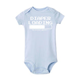 Funny letter print Diaper is loading please wait Baby Boy Clothes Baby Rompers Newborn girl Clothing Jumpsuit  roupa de bebe