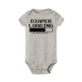 Funny letter print Diaper is loading please wait Baby Boy Clothes Baby Rompers Newborn girl Clothing Jumpsuit  roupa de bebe