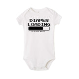 Funny letter print Diaper is loading please wait Baby Boy Clothes Baby Rompers Newborn girl Clothing Jumpsuit  roupa de bebe