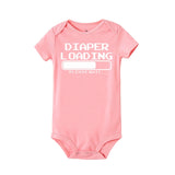 Funny letter print Diaper is loading please wait Baby Boy Clothes Baby Rompers Newborn girl Clothing Jumpsuit  roupa de bebe