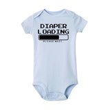 Funny letter print Diaper is loading please wait Baby Boy Clothes Baby Rompers Newborn girl Clothing Jumpsuit  roupa de bebe