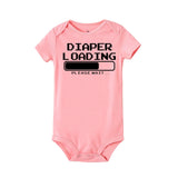 Funny letter print Diaper is loading please wait Baby Boy Clothes Baby Rompers Newborn girl Clothing Jumpsuit  roupa de bebe
