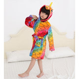 Retail Baby Animal Bathrobe For Boys Girls Home Clothes Unicorn Pattern Hooded Towel Beach Kids Sleepwear Children Clothes YUPAO