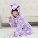 Retail Baby Animal Bathrobe For Boys Girls Home Clothes Unicorn Pattern Hooded Towel Beach Kids Sleepwear Children Clothes YUPAO