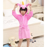 Retail Baby Animal Bathrobe For Boys Girls Home Clothes Unicorn Pattern Hooded Towel Beach Kids Sleepwear Children Clothes YUPAO