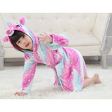 Retail Baby Animal Bathrobe For Boys Girls Home Clothes Unicorn Pattern Hooded Towel Beach Kids Sleepwear Children Clothes YUPAO