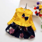 12M-4T baby spring Girl Dress Christmas Party Dresses Kids Girls Floral Clothes Children Girl birthday Dress bow clothing infant