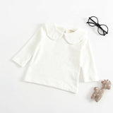 Newborn Baby Boy White T Shirt Infant Kids Girls Long Sleeved Cotton Blouse Tops Tee Shirts Baby White Ruffle Toddler Colthes